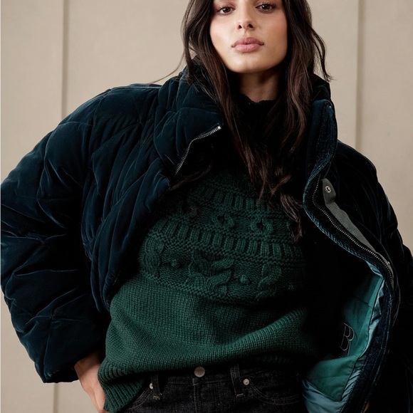 NWT Banana Republic Snowdon Velvet Puffer XS - Picture 2 of 7